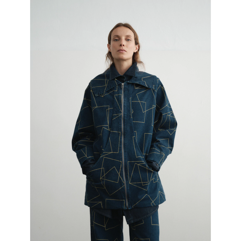 Campera cuadrado - az